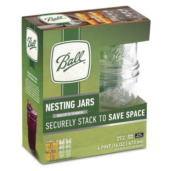 16 Oz Nesting Mason Drinking Jar & Stainless Steel Straw Nesting