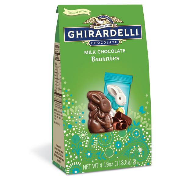 Ghirardelli 4.19 oz Milk Chocolate Solid Bunnies Bag - 3264884 | Blain ...