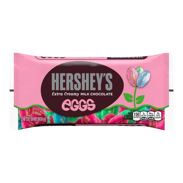 Hershey's 10 oz Extra Creamy Solid Milk Chocolate Easter Eggs 3265124