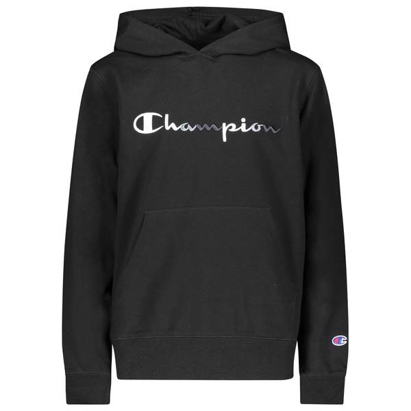 Champion Boy's Embroidered Script Long Sleeve Hoodie, Black, L - 8817CB ...