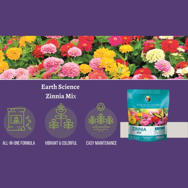 Earth Science 2lb Zinnia Flower Mix - 12142-6 | Blain's Farm & Fleet