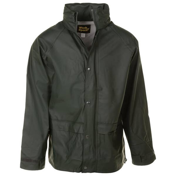 Work N' Sport Men's Downpour Heavy Duty Rain Jacket, Loden, 3X BPJLDX3X Blain's Farm & Fleet