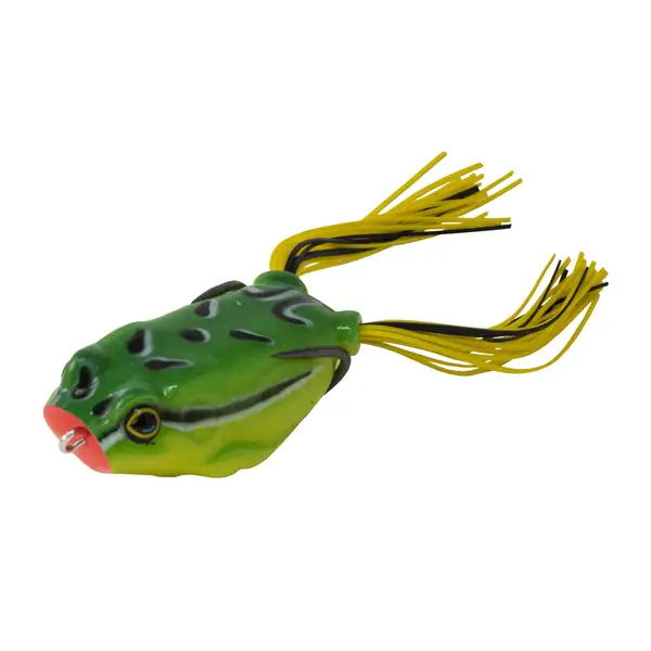 Hollow Body Frog Popper - 2 | 55mm / 3/8oz | 11g / Green/Yellow / 1