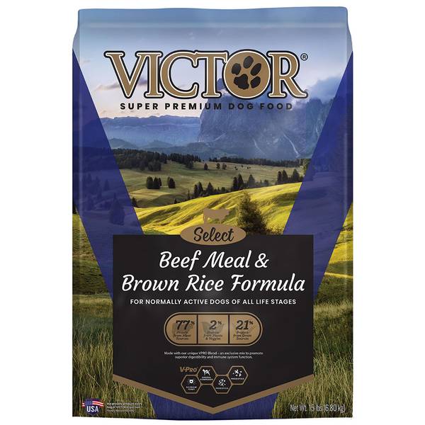 Victor 15 lb Select Beef Meal and Brown Rice Formula Dry Dog Food - 013 ...