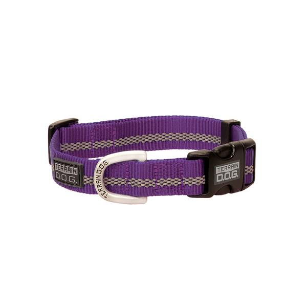 Terrain 3/4" x 9"- 13" Purple Reflective Snap-N-Go Adjustable Dog Collar