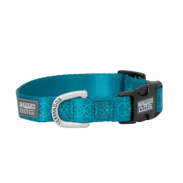 Terrain 3/4"x9-13" Blue Spiral Premium Patterned Snap-N-Go Adjustable Dog Collar