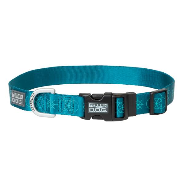 Terrain Large Blue Spiral Premium Patterned Snap-N-Go Adjustable Dog Collar