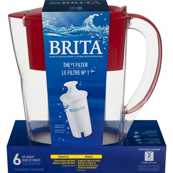 Brita Small 6-Cup Water Filter Pitcher with 1 Standard Filter - 36035 ...