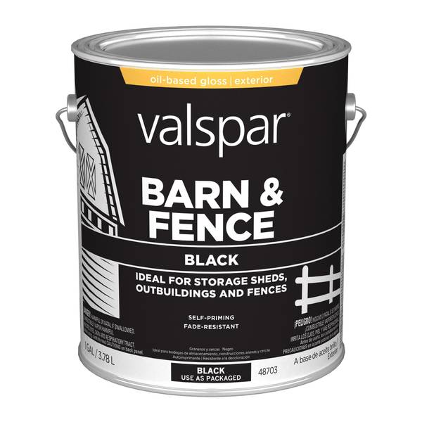 Valspar 1 Gal Black Gloss Barn And Fence Oil Based Paint 009 0000703 007 Blain S Farm Fleet