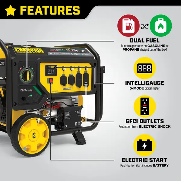 Champion Power Equipment 7500W Dual Fuel Portable Generator with Electric  Start - 100891 | Blain's Farm & Fleet