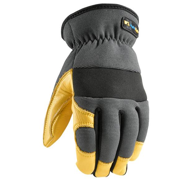 Wells Lamont Men's Split Leather Slip-On Winter Work Gloves - Brown/Tan