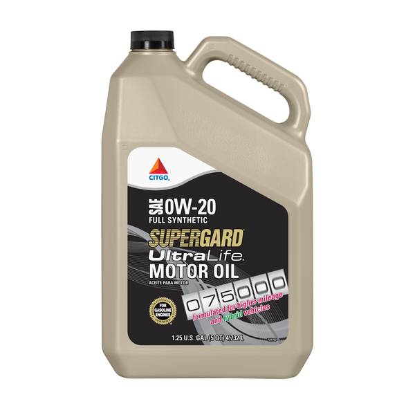 5 QT Supergard UltraLife Full Synthetic High Mileage 0W-20 Motor Oil