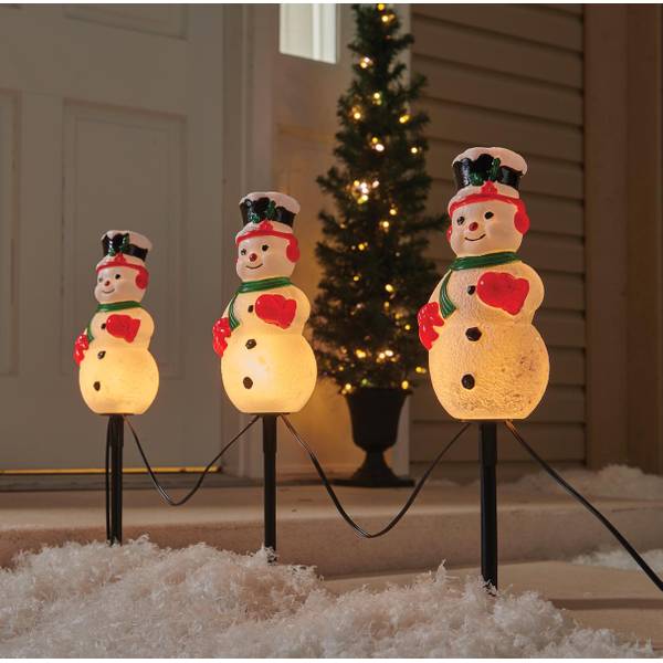 Sylvania 3-Piece Snowman Pathway Marker Set - V27010-22 | Blain's