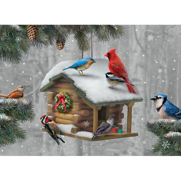 Photo of 18-Count Christmas Birdhouse Christmas Cards