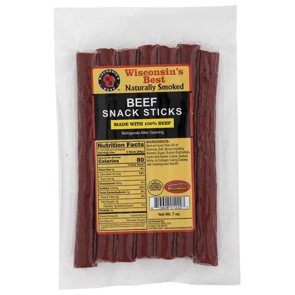 Wisconsin's Best 7 oz Beef Snack Stick Pack 58000DC Blain's Farm & Fleet