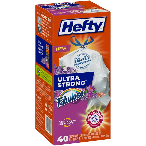 Hefty Ultra Strong Tall Kitchen Trash Bags, Fabuloso Scent, 13 Gallon, 120  Co