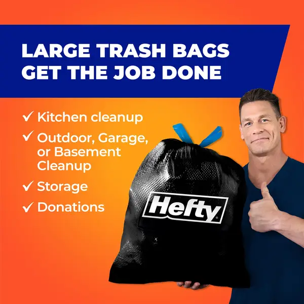 Hefty Ultra Strong Multipurpose Large Trash Bags, Black, Fabuloso Scent, 30 Gallon, 50 Count