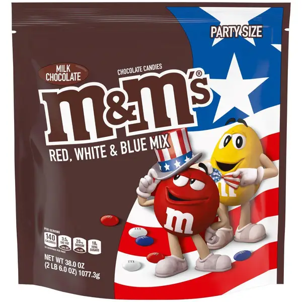 M&M'S Red, White & Blue Patriotic Caramel Chocolate Candy, 9.6