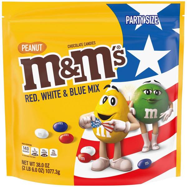 M&M'S Sharing Size Red, White & Blue Mix Peanut Butter Chocolate Candies  9.6 oz, Shop