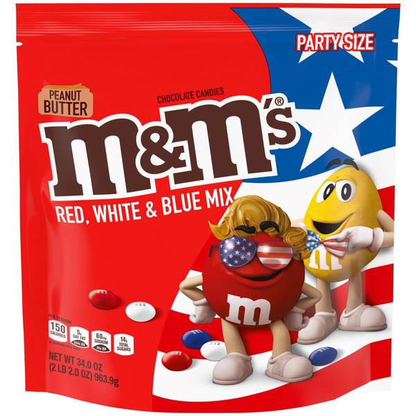 34 oz Red, White & Blue Peanut Butter Party Size