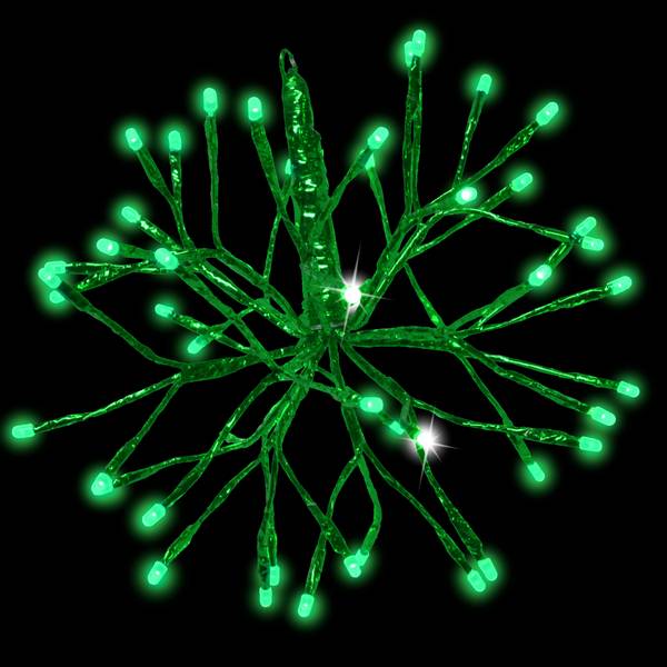 Holiday Bright Lights LED 12" 3D Shimmering Sphere Green Tape/Green