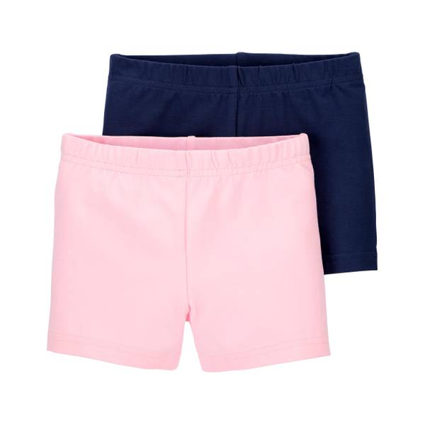 Carter's Infant Girl's 2Pack Tumbling Shorts, Pink/Navy, 12M
