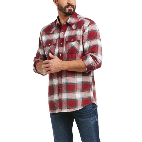 ARIAT Men's Hillsboro Retro Fit Long Sleeve Shirt, Rio Red, M ...
