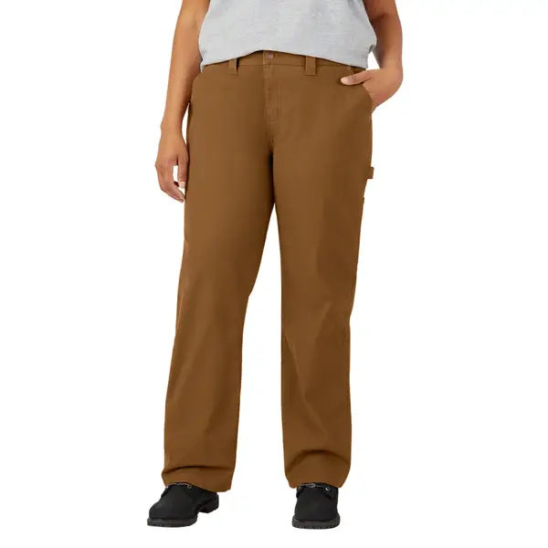 Dickies Women's Plus Size Relaxed Fit Stretch Cargo Straight Leg