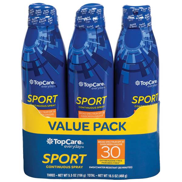 Top Care Sunscreen Sport Water Resistant 30 SPF Spray 619460 Blain's Farm & Fleet