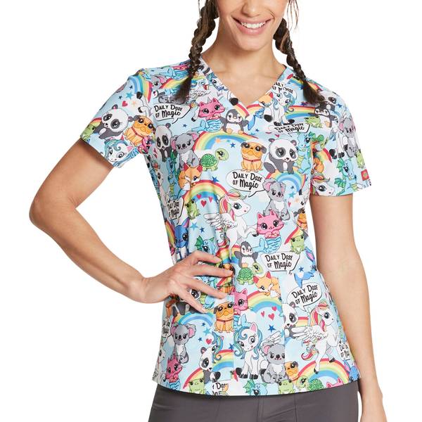 dickies print scrub tops