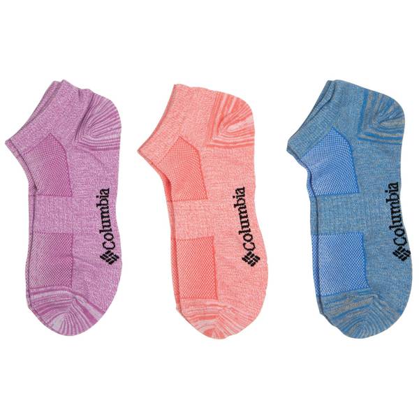 Columbia Women's 3-Pack Flatknit Marled and Space Dye No Show Socks ...
