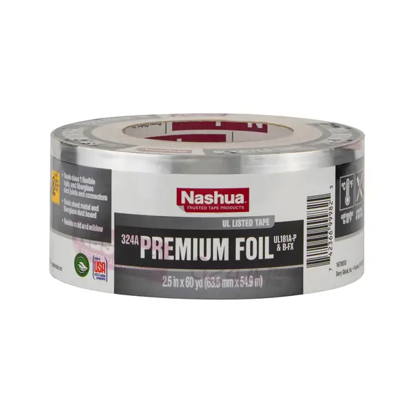 Nashua 324A Foil Tape, 2 13/16 in x 60 yd, Aluminum