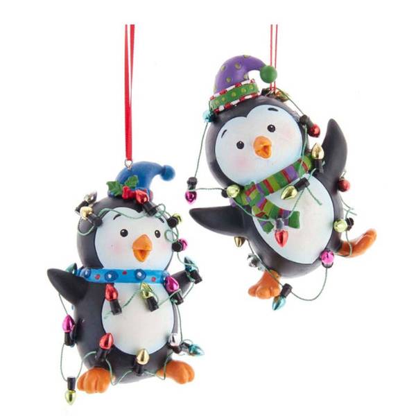 Photo of Penguins with Christmas Lights Ornament Assortment