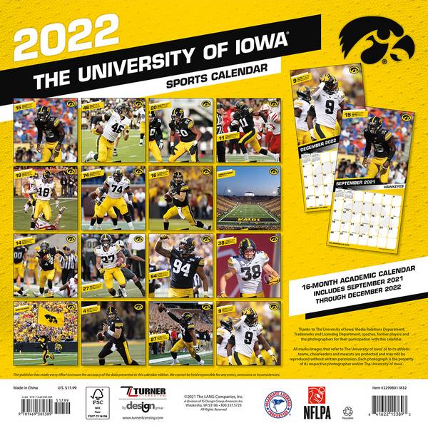 Lang 12X12 Iowa Hawkeyes 2022 Wall Calendar - 22998011832 | Blain's Farm & Fleet