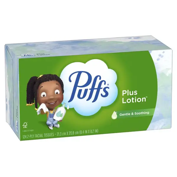 Puffs Ultra Soft Facial Tissues, 1 Family Size Box, 124 Facial Tissues Per  Box