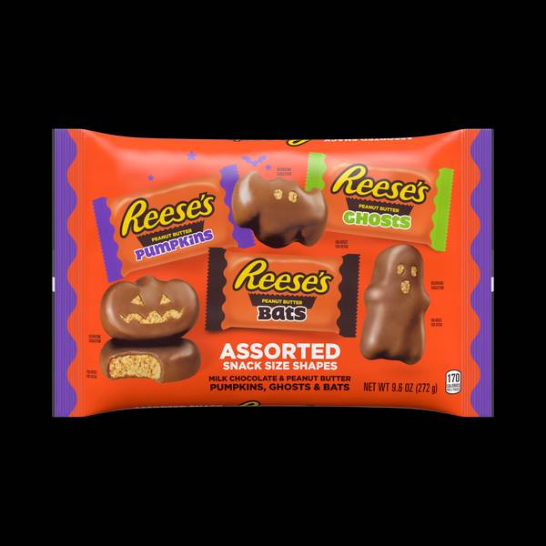 UPC 034000474738 product image for Reese's 9.6 oz Peanut Butter Snack Size Assorted Halloween Shapes | upcitemdb.com