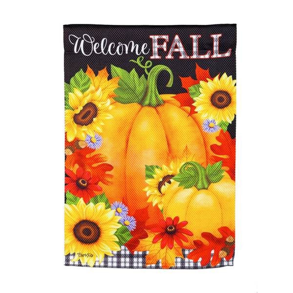 Evergreen Enterprises Welcome Fall Garden Textured Suede Flag ...