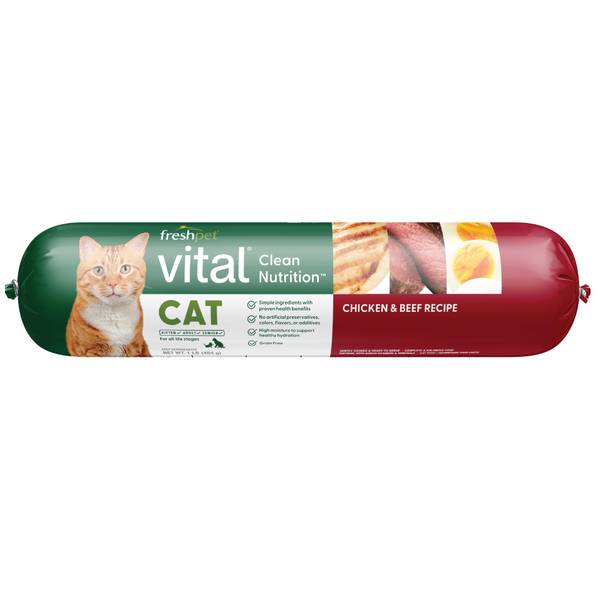Photo of 1 lb Chicken and Beef Refrigerated Vital Grain Free Roll Cat Food