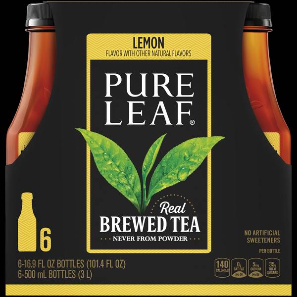 Lipton 6-Pack 16.9 oz Pure Leaf Real Brewed Lemon Tea - 196784