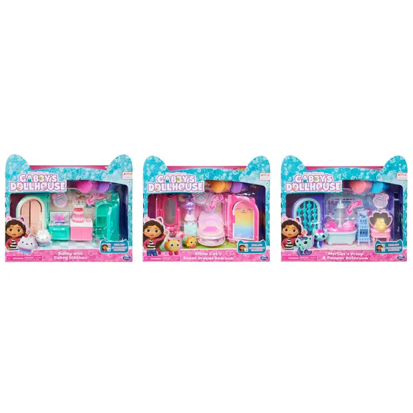  Gabby's Dollhouse, Dance Party Theme Figure Set with a Gabby  Doll, 6 Cat Toy Figures and Accessory Kids Toys for Ages 3 and up! : Toys &  Games