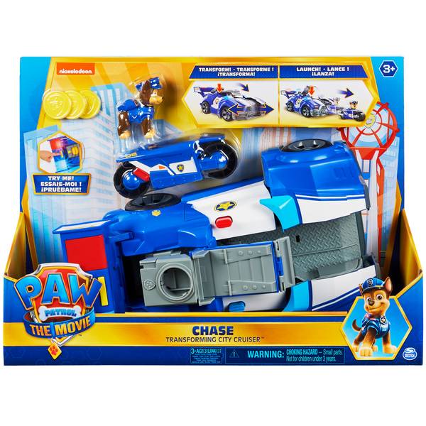Paw Patrol Chase's 2-in-1 Transforming Movie City Cruiser Car with Motorcycle - | Farm & Fleet