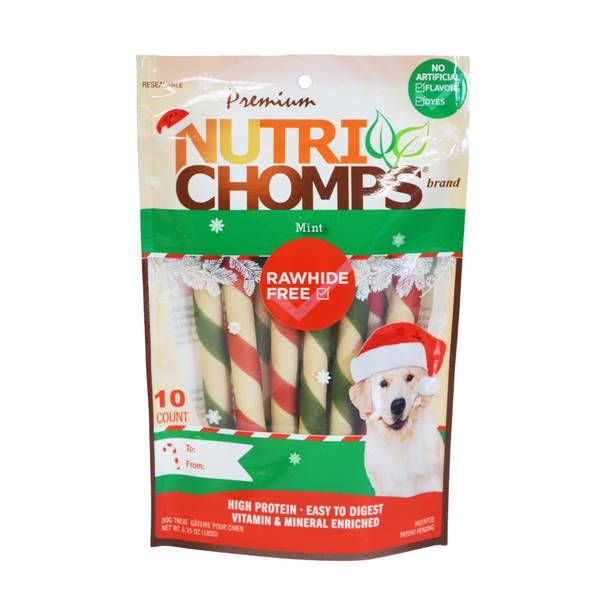 Nutri Chomps 10Count Mint Flavor Mini Twists NT105V Blain's Farm