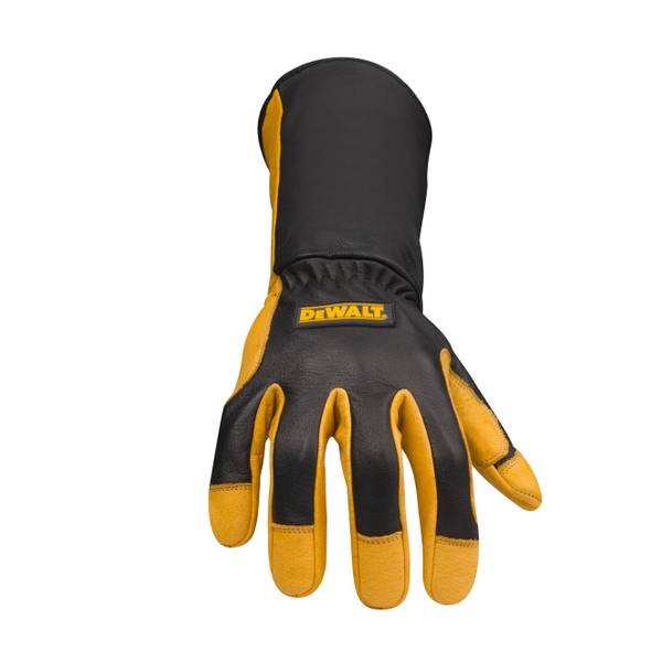 Dewalt Premium Leather Welding Gloves, Fire Heat Resistant, Gauntlet-Style  Cuff, Elastic Wrist, Small 通販