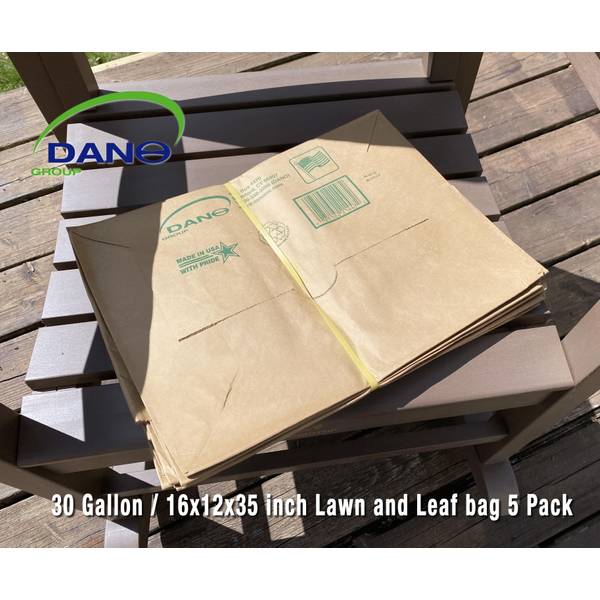 30 Gallon Lawn & Leaf 2-Ply Heavy-Duty Yard Waste Compost Paper Bags,  30 Count F