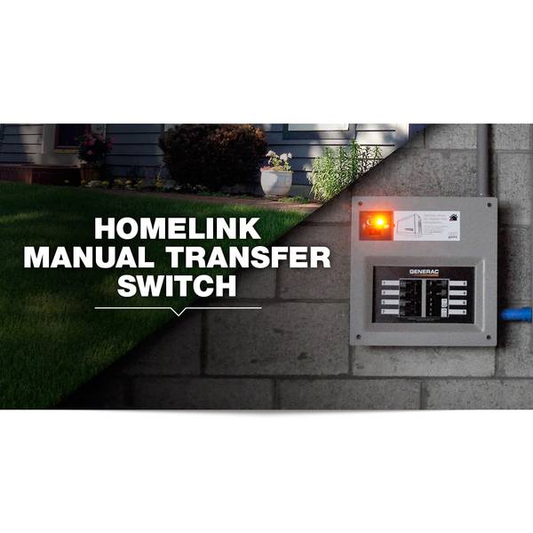 Generac 9854 HomeLink Manueller Umschalter – 50 A, Vorverdrahtet, Für 10–16 Stromkreise, Aufrüstbar