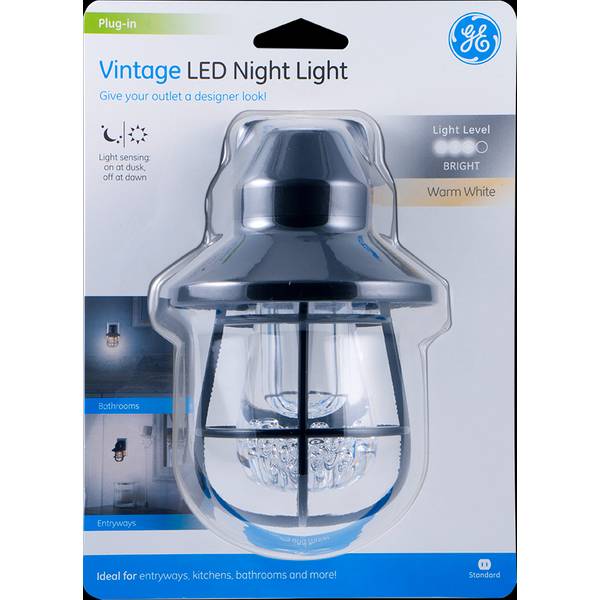 GE 38628 LED Vintage Night Light Sensing Auto On/off 2200k Warm White Design for sale online