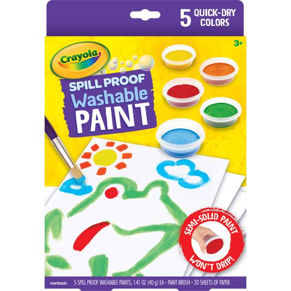 Crayola No-Drip Paint Brush Pens, 8 Assorted Colors, Set of 40