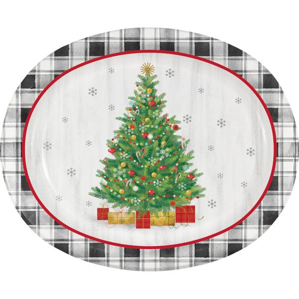Creative Converting 8-Count Holiday Tree Oval Platters
