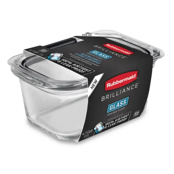 Rubbermaid Brilliance Food Storage Container, Medium Deep, 4.7 Cup, 2-Pack