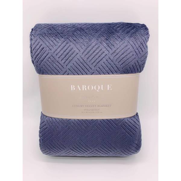 Northpoint Trading Baroque Hatch Etched Velvet Blanket King 19391